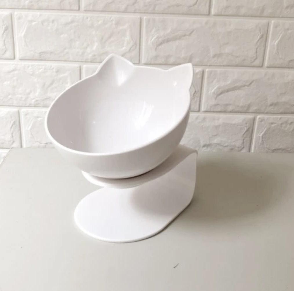 Double Cat Bowl – Raised Ergonomic Design for Neck Protection