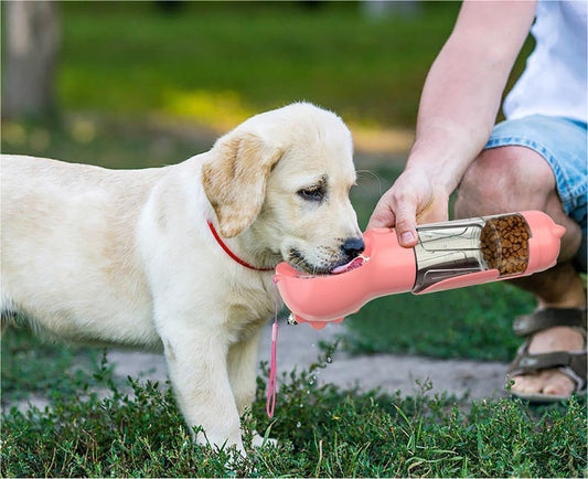 3-in-1 Dog Water Bottle – Feeder, Bowl & Waste Bag Holder