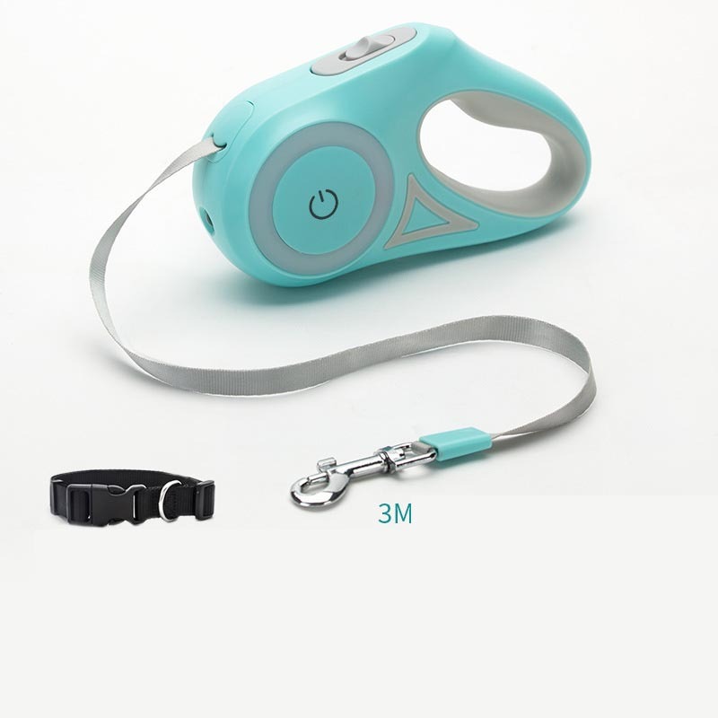 Retractable Dog Leash with Collar – Built-In Spotlight Feature