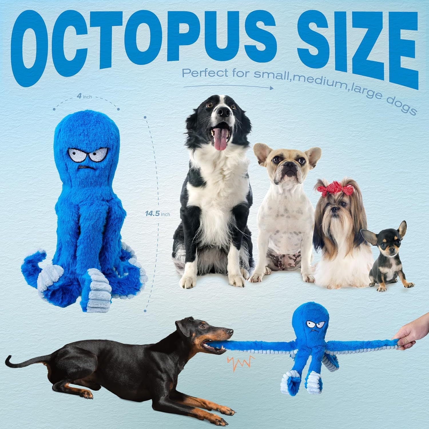 Stuffed Tough Dog Chew Toys Large Dog Toys To Keep Them Busy Interactive Squeaky Toys Tug Of War Crinkle Puppy Dog Toy