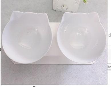 Double Cat Bowl – Raised Ergonomic Design for Neck Protection