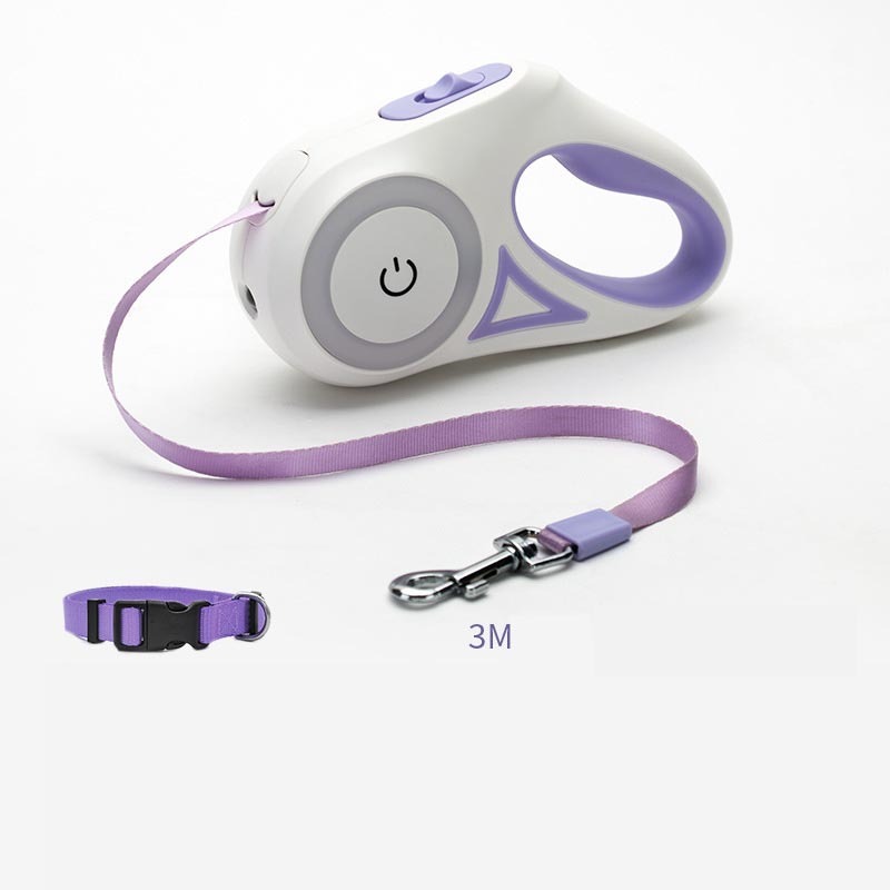 Retractable Dog Leash with Collar – Built-In Spotlight Feature