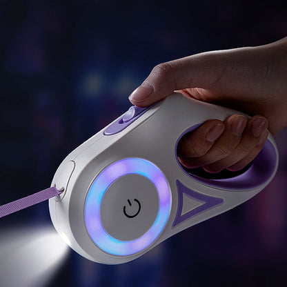 Retractable Dog Leash with Collar – Built-In Spotlight Feature