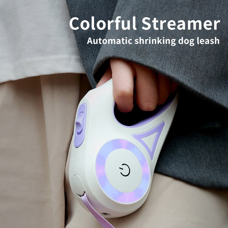 Retractable Dog Leash with Collar – Built-In Spotlight Feature