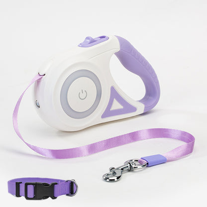 Retractable Dog Leash with Collar – Built-In Spotlight Feature