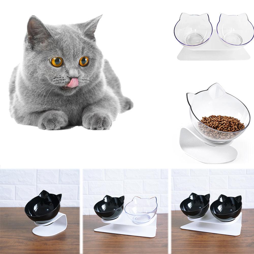 Cat Double Bowl Cat Food Bowl Protects Cervical Vertebra - Pets GrovePets Grove