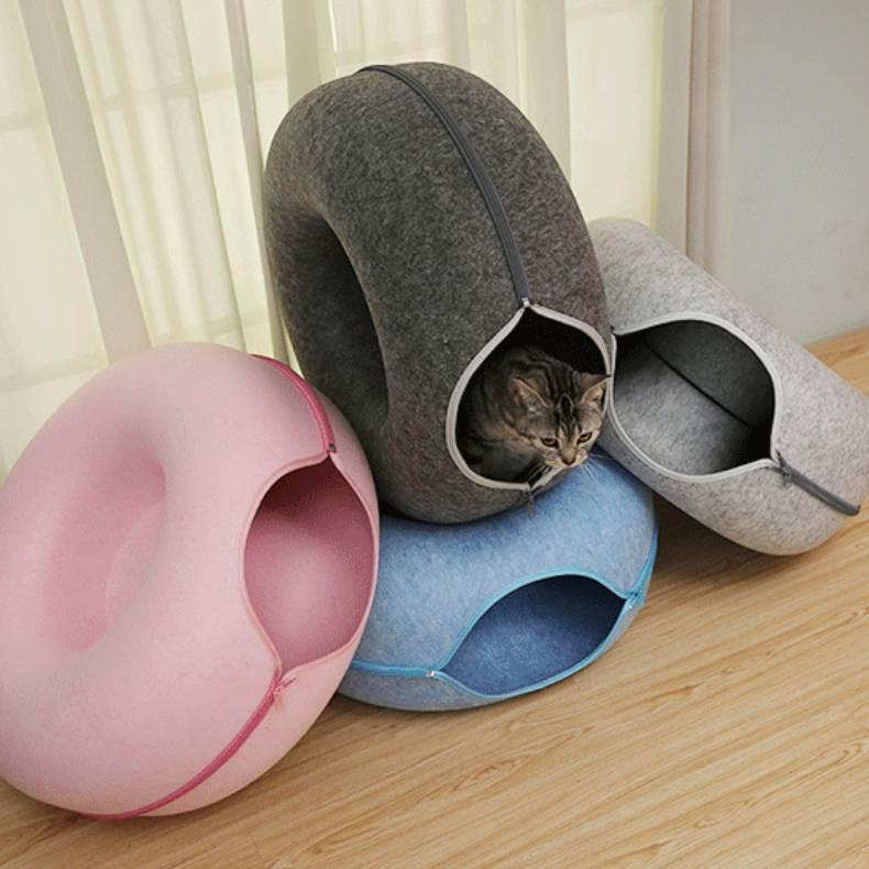 Four Seasons Available Cat Round Felt Pet Nest - Pets GrovePets Grove